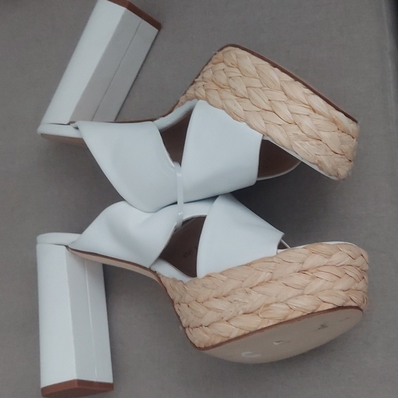 New L'AGENCE White Platform Sandals Size 42/US 12 - Picture 7 of 8